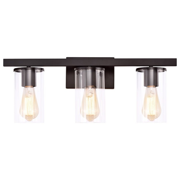 C Cattleya 3 Light Bathroom Vanity Light Oil rubbed Bronze With Glass Shade