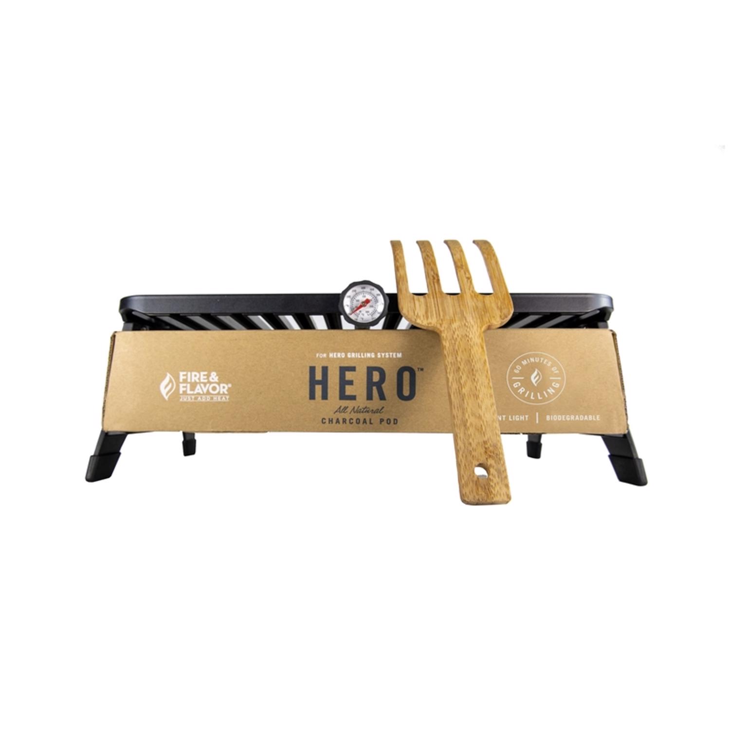 Fire and Flavor Hero Charcoal Grill Black