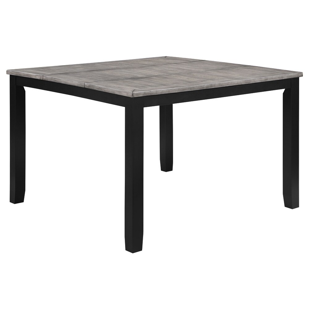 Coaster Furniture Elodie Counter Height Dining Table with Extension Leaf Grey and Black   36.25''   54.25'' x 54.25'' x 36.50''