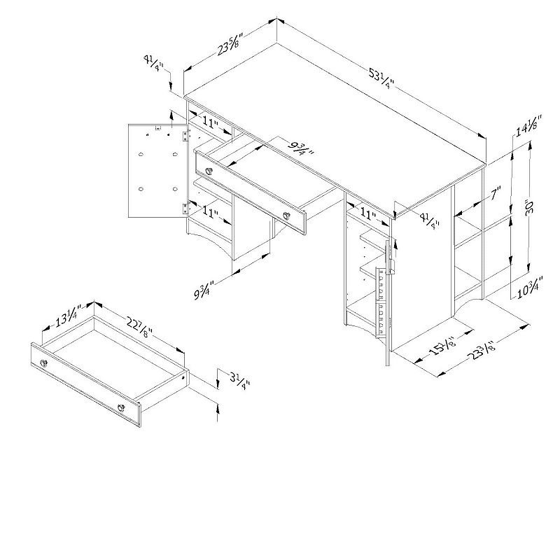 South Shore Artwork Craft Table with Storage