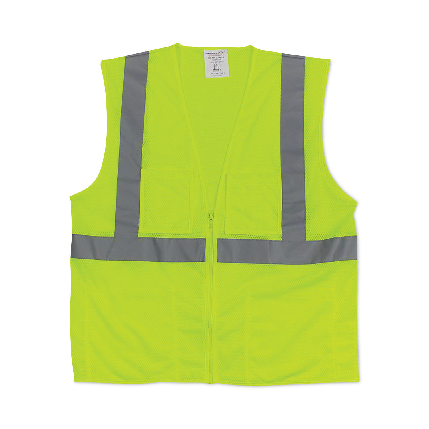 ANSI Class 2 Hook and Loop Safety Vest by PIP PID302MVGLY2X