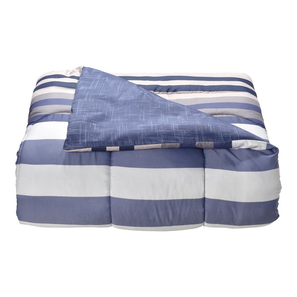 Lanwood Home Xavier Stripe 8 Piece Comforter Set