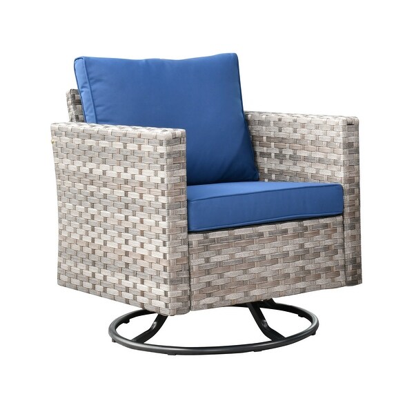 OVIOS Swivel Rocking Wicker Chair