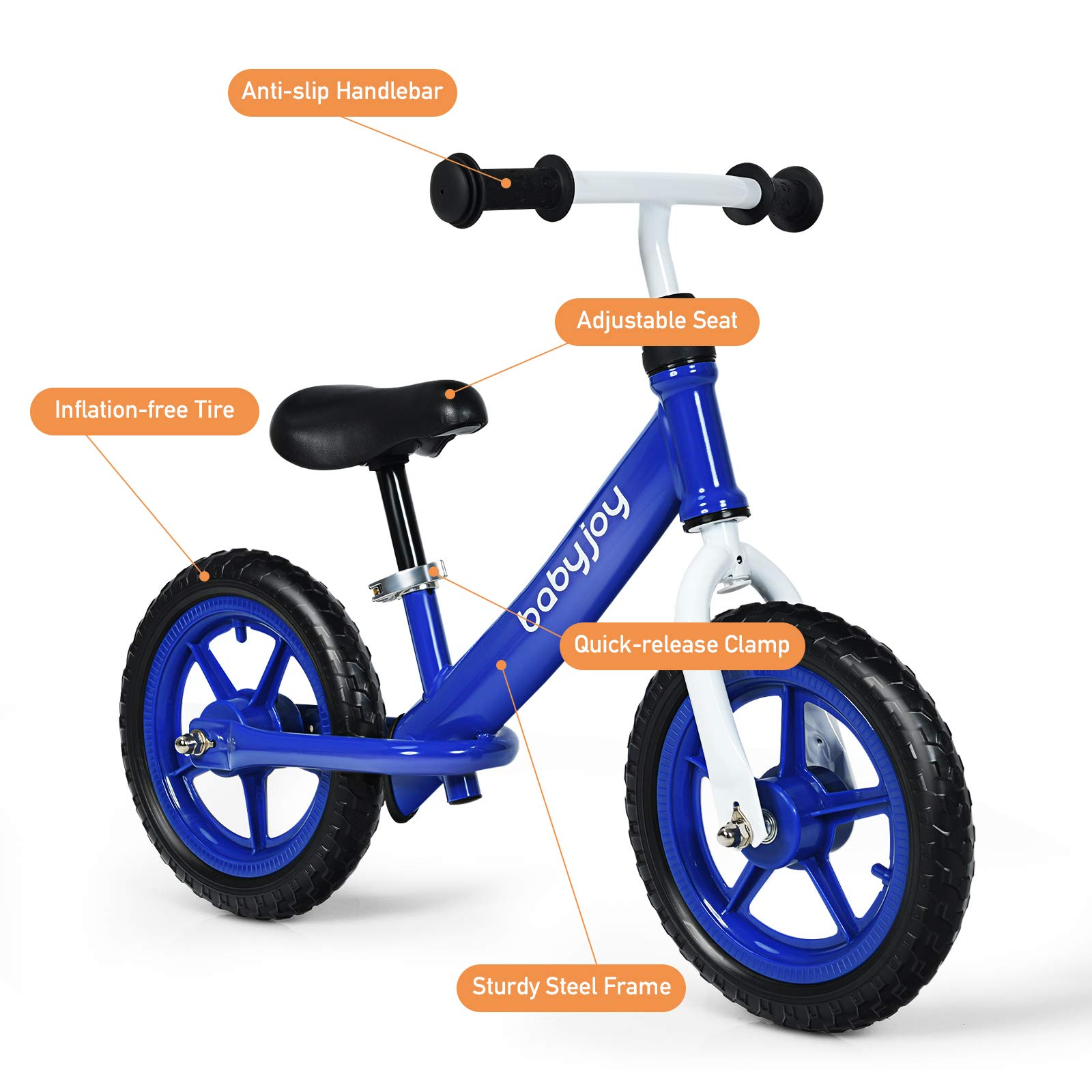 Baby Joy Lightweight Balance Bike, Kids No Pedal Training Bicycle w/ 12-Inch Wheels