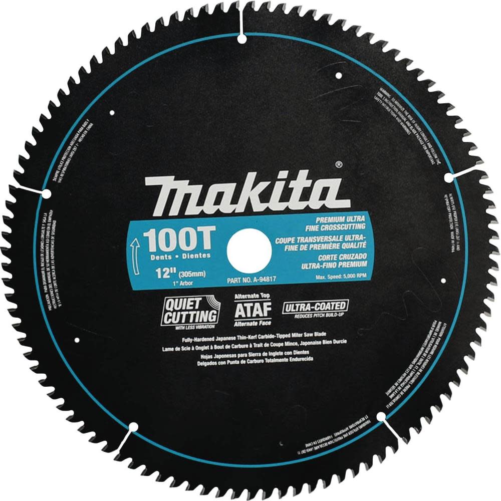 Makita 12 In. x 1 In. 100T Ultra-Coated Miter Saw Blade A-94817 from Makita