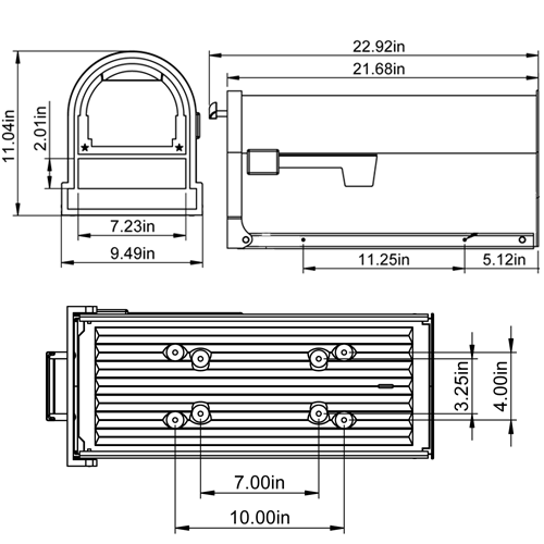 Gibraltar Mailboxes Arlington Large， Steel， Post-Mount Mailbox， Bronze， AR15T000