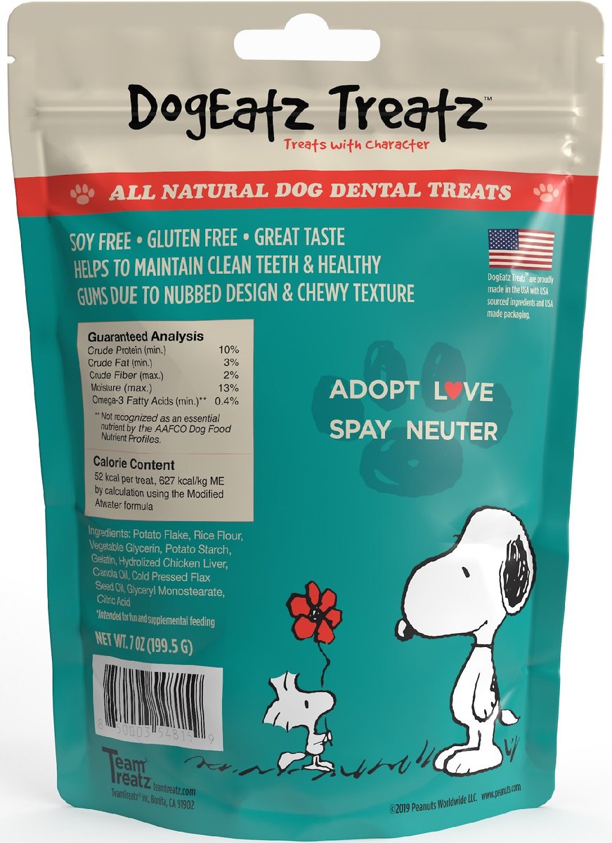 Team Treatz DogEatz Snoopy Rawhide-Free Dental Dog Treats