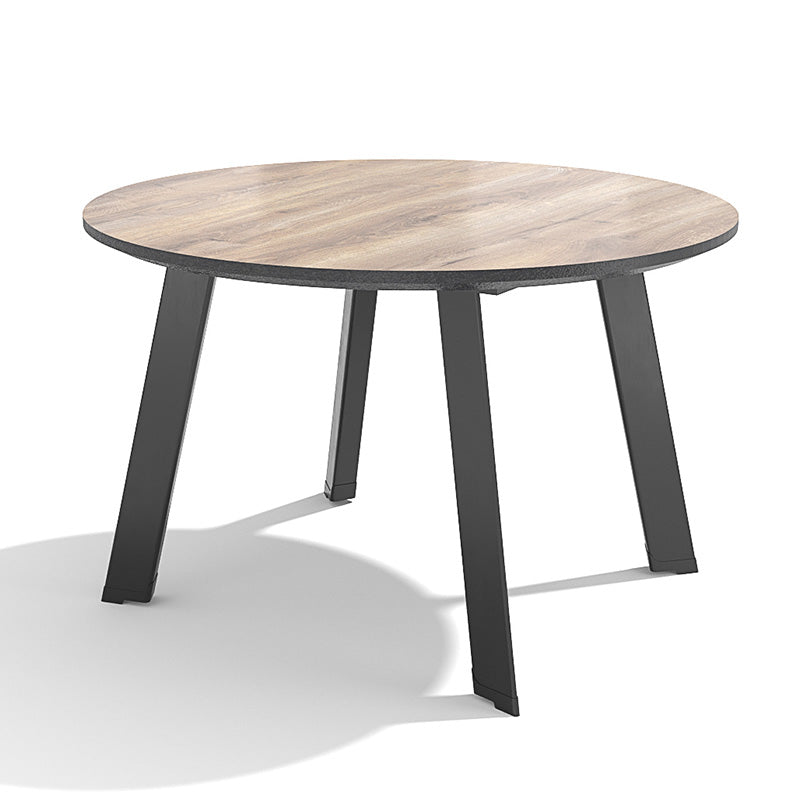 MARCO Round Boardroom/ Dining Table 1.2M - Warm Oak & Black