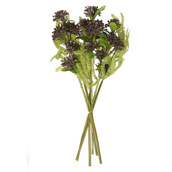 Vickerman 14 Blackberry Purple Artificial Wild Berry and Green Fern Bundle，2 per bag.