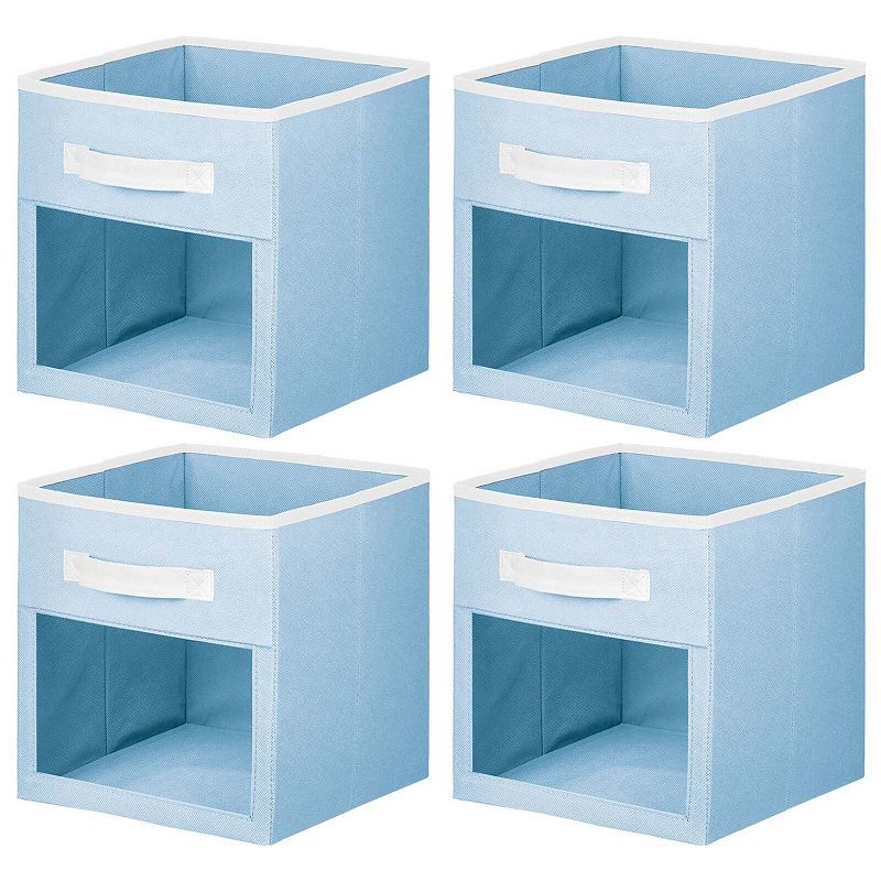 mDesign Fabric Nursery Storage Cube with Front Window - 4 Pack