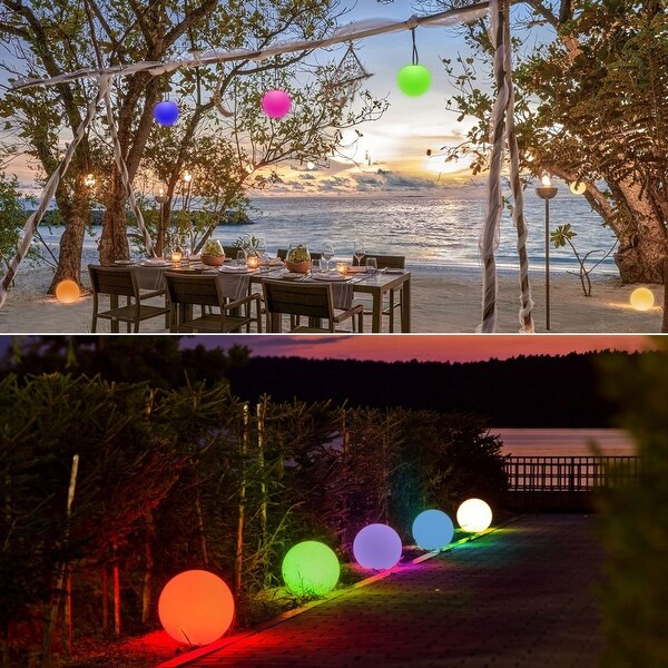 6 Pack RGB Color Changing LED Pool Ball Lights with Foldable Hook