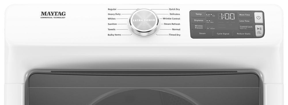 Maytag MED6630HW Front Load Electric Dryer With Extra Power And Quick Dry Cycle - 7.3 Cu. Ft.