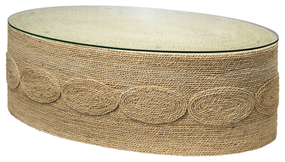 Baraz Oval Coffee Table   Beach Style   Coffee Tables   by Peachtree Fine Furniture  Houzz