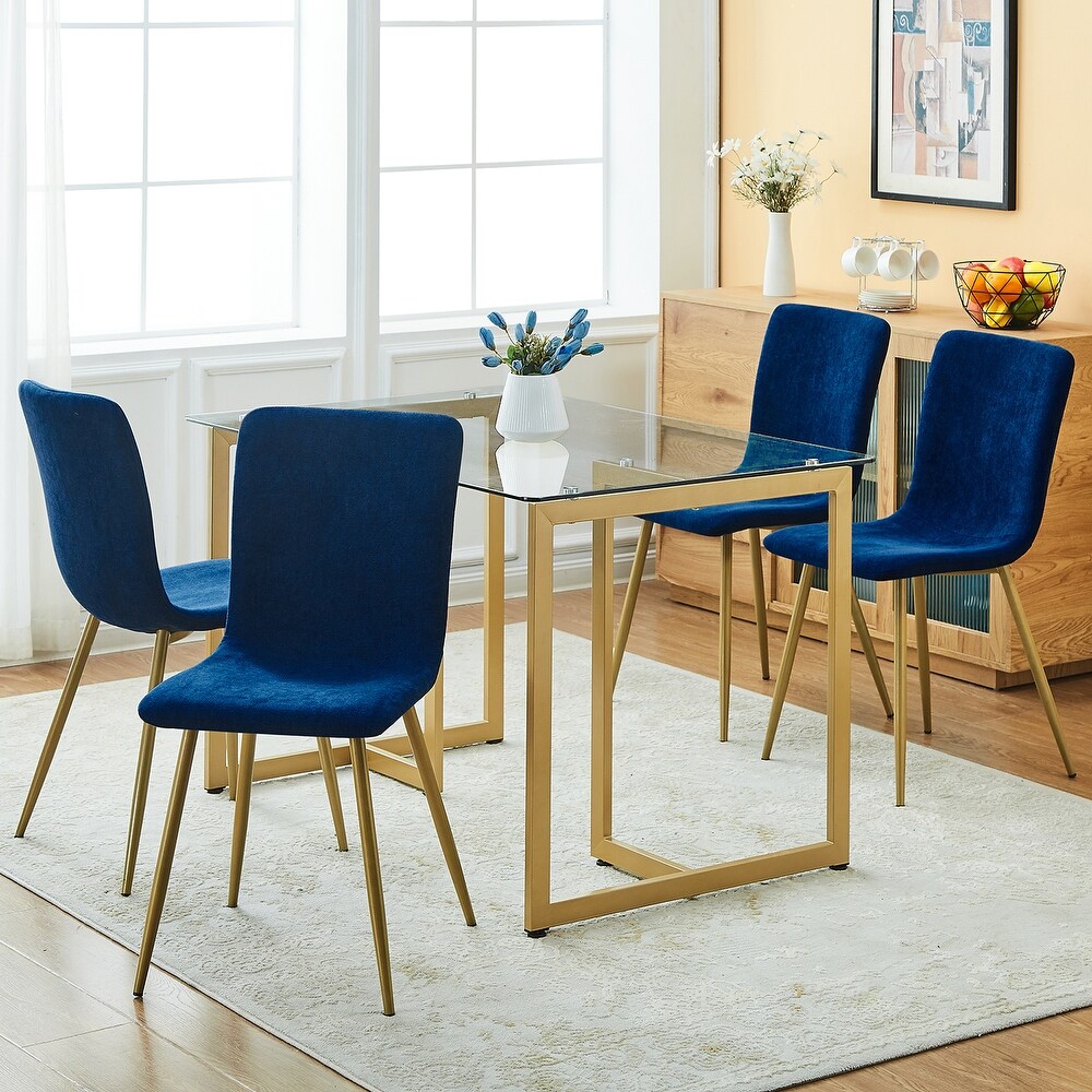 Scargill Upholstered Textured Fabric Dining Chairs (Set of 4)   N/A