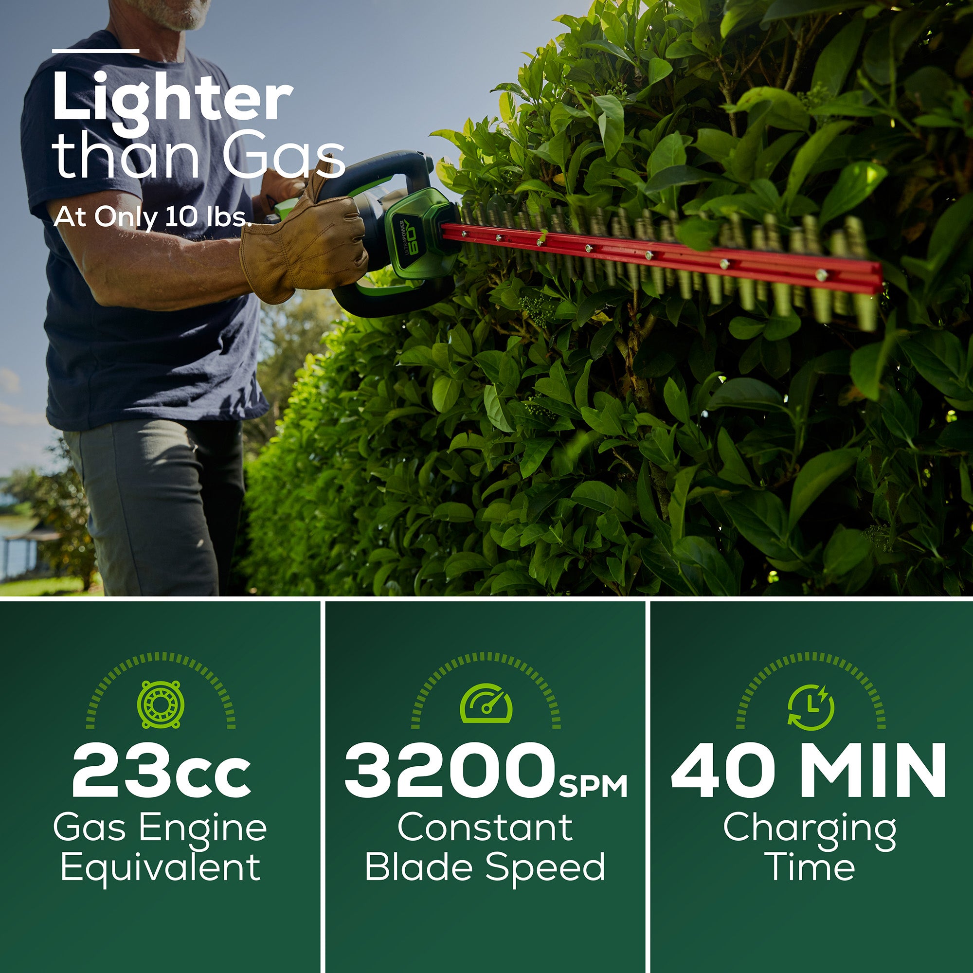 60V 26'' Cordless Hedge Trimmer  Battery | Greenworks Tools