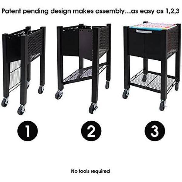 Steel Open Top File Cart in Black VF53000