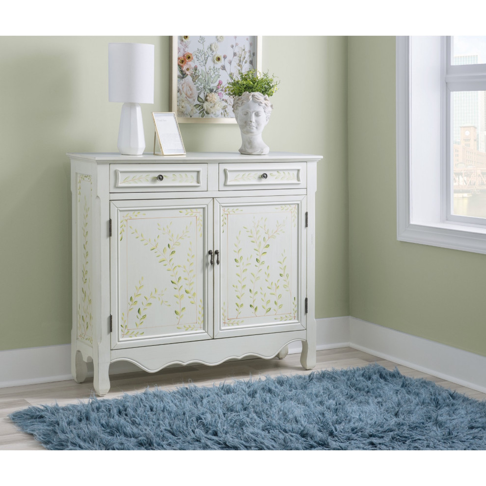 Console Table  2 Drawers  ampCabinet With Decorative Bottom   Transitional   Console Tables   by Decor Love  Houzz