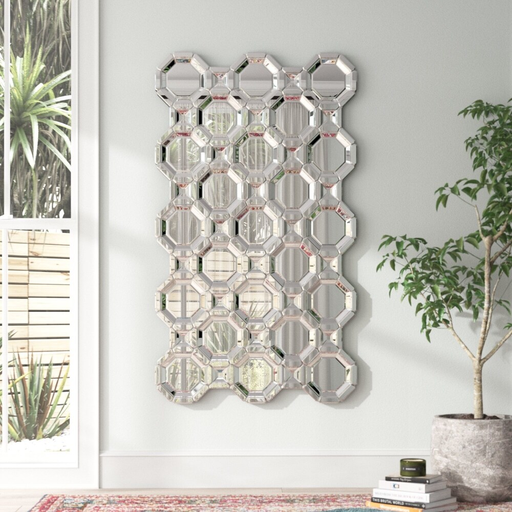 an Andrews Large Modern Beveled Crawford Wall Mirror