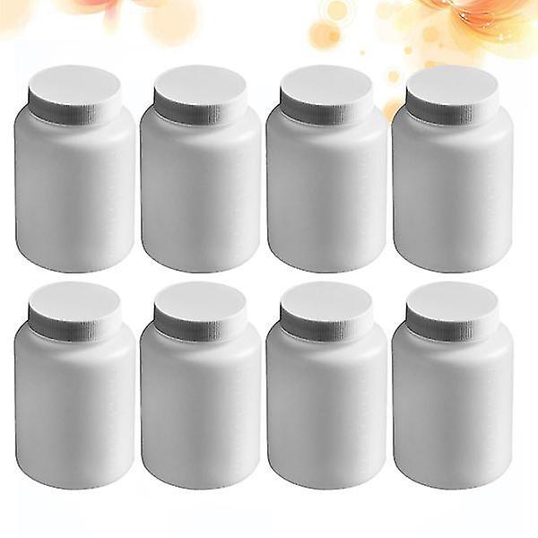 1 Set/8pcs 500ml Thicken Biochemical Reagent Bottle Leakproof Plastic Bottle Wide Mouth Bottle Stora