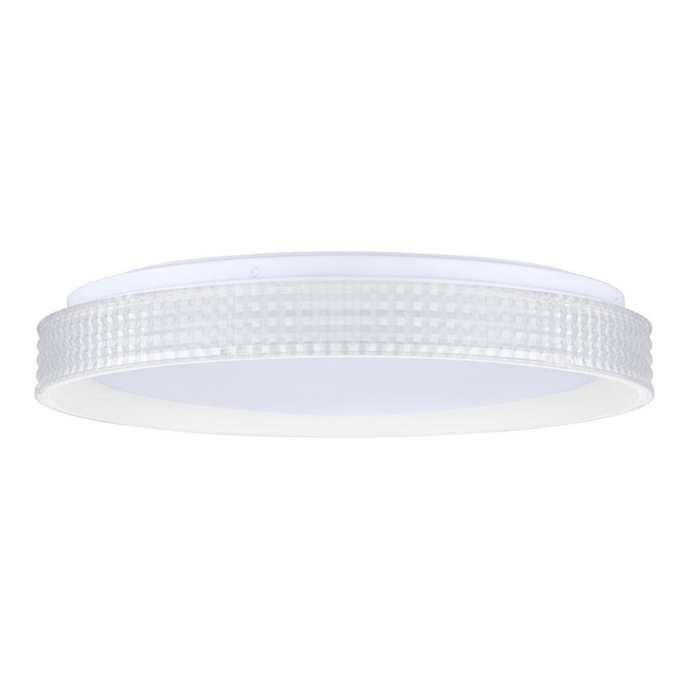 Hampton Bay Mitchell 23-Watt White Integrated LED Flush Mount with Acrylic Shade HD8443A