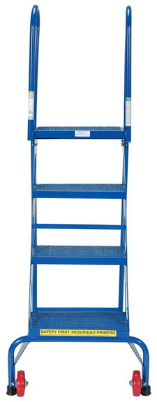 Vestil FLAD 4 folding 4 step ladder with wheels