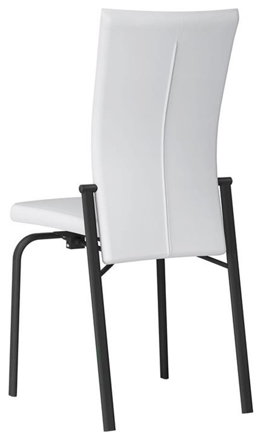 Maklaine White Faux Leather Motion back Side Chair (Set of 2)   Transitional   Dining Chairs   by Homesquare  Houzz