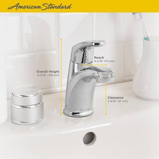 American Standard Colony Pro Single Hole Single-Handle Bathroom Faucet with Pop-Up Drain in Brushed Nickel 7075100.295