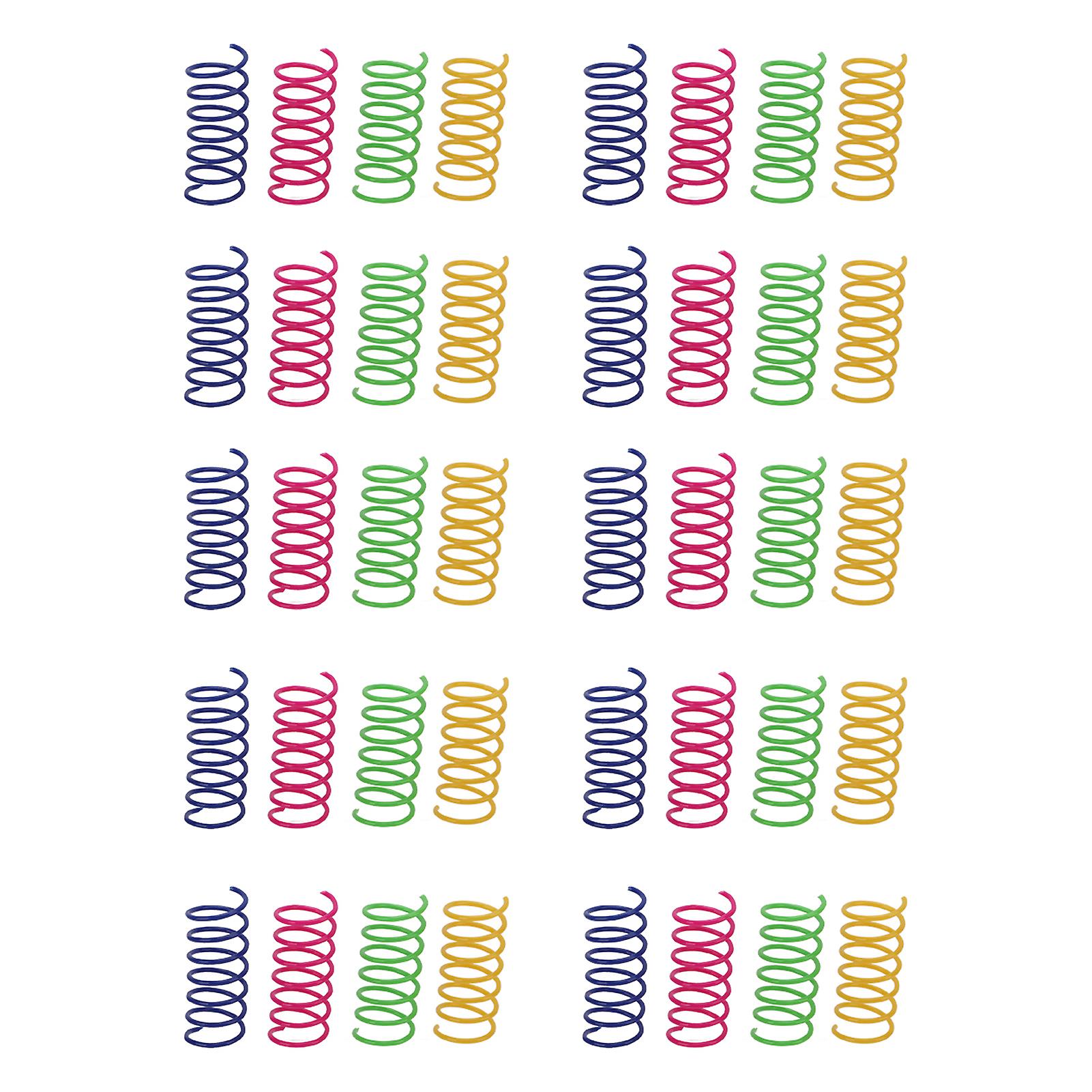 40pcs Cat Spring Toys Bite Resistance Interactive Colorful Springs Cat Toy For Pets Cats