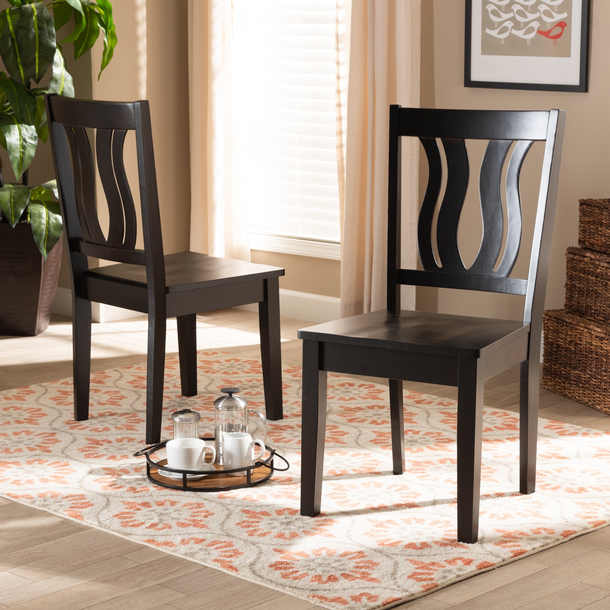 Fenton Mid-Century Modern 2-Piece Dining Chair Set