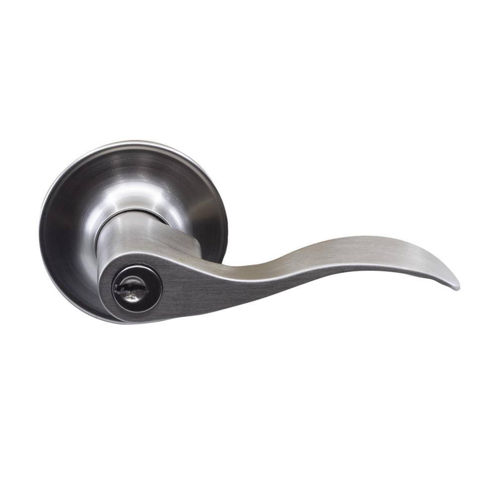 DELANEY HARDWARE 5-Bennett Satin Nickel Entry Door Handles and 5-Satin Nickel Single Cylinder Deadbolt All Keyed Alike BN3001R-PP