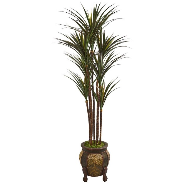 Nearly Natural 62-in Giant Yucca Artificial Tree In Decorative Planter Uv Resistant