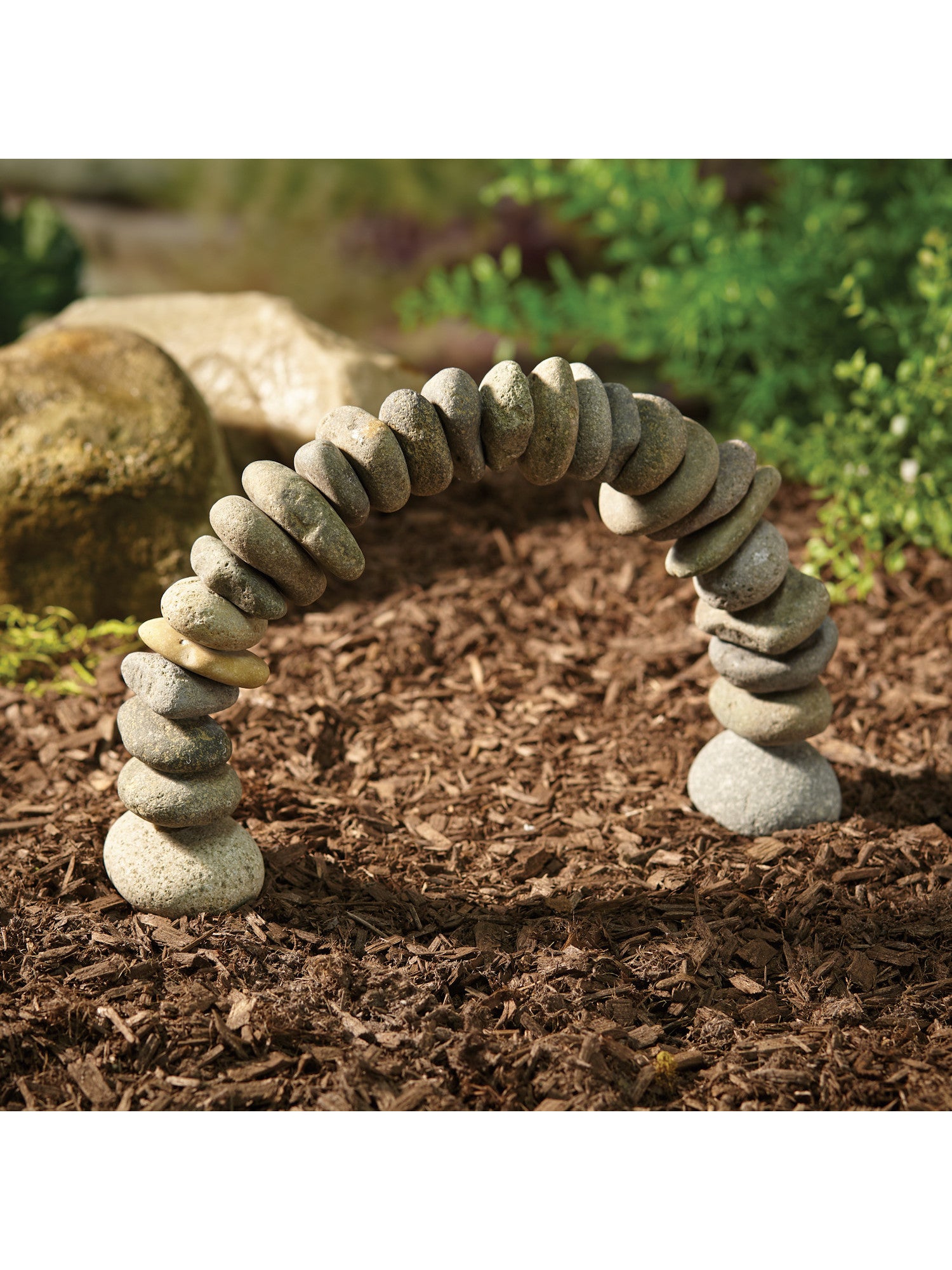 Rock Cairn Arch Sculpture Natural River Stone Arch Zen Garden Decor Rocks Stacked,