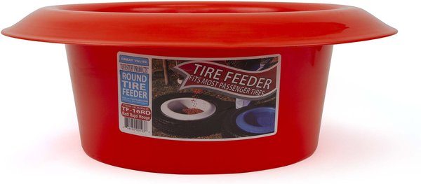 Tuff Stuff Products Universal Round Tire Farm Animal Feeder， 16-qt