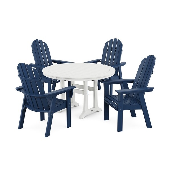 POLYWOOD Vineyard Adirondack 5Piece Nautical Trestle Dining Set