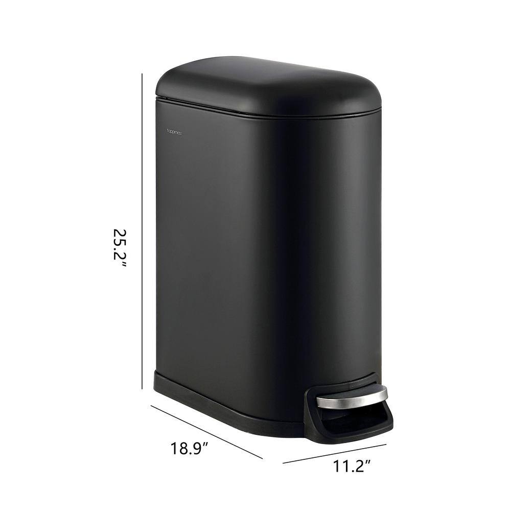 happimess Roland 10.6 Gal. Black Step-Open Trash Can HPM1010B