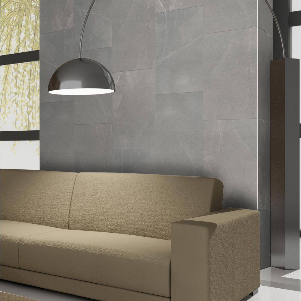 MSI Madison Celeste 11.56 in. x 23.87 in. Polished Porcelain Stone Look Floor and Wall Tile (16 sq. ft.Case) NHDMADCEL1224P