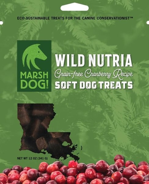 Marsh Dog Wild Nutria Cranberry Soft and Chewy Dog Treats， 12-oz bag