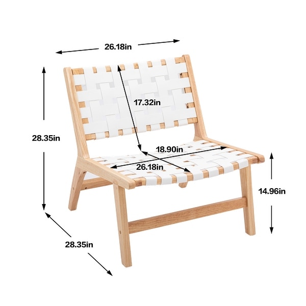 Solid Wood Frame Chair With White Wool Carpet. Modern Accent Chair Lounge Chair for Living Room