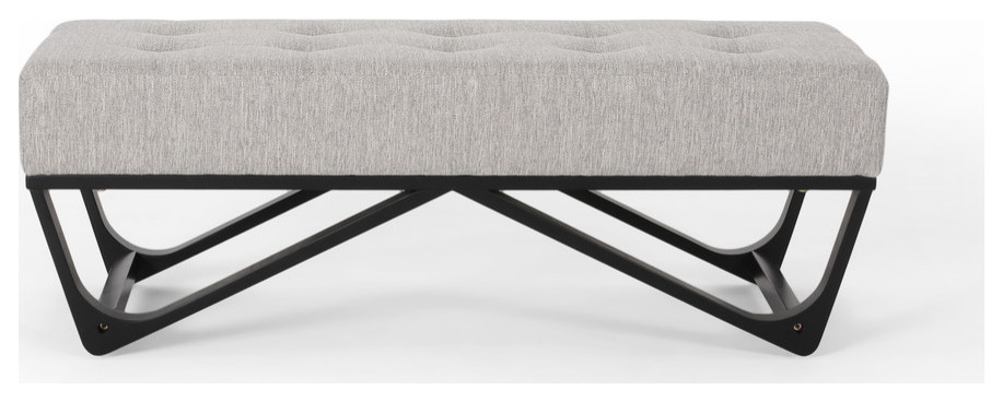 Emily Contemporary Fabric Ottoman Bench   Transitional   Upholstered Benches   by GDFStudio  Houzz