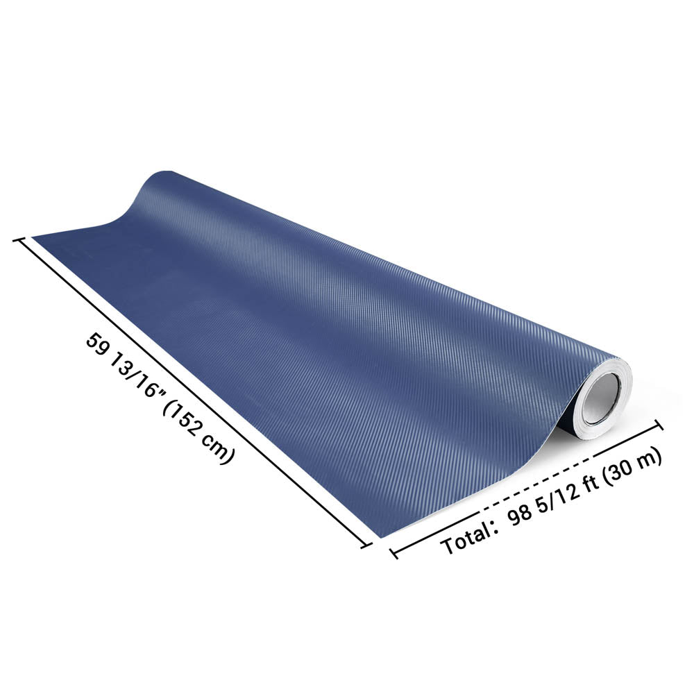 Yescom Carbon Vinyl Wrap Roll 5' x 92' Auto Car 3D Sticker Blue