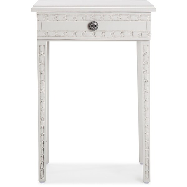 Adore Decor Jules End Table Nightstand with Drawer， Light Gray