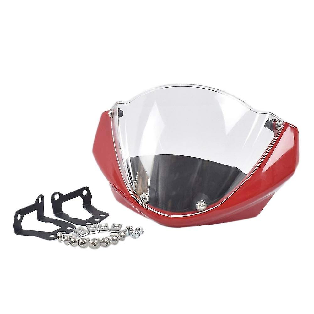 Motorcycle Windshield Head Cover Windshield Fairing For Monster 696 795 796 M1100， Red