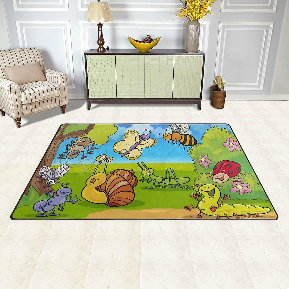 Colourlife Lightweight Carpet Mats Area Soft Rugs Floor Mat Doormat Decoration For Rooms Entrance 31 X 20 Inches Cartoon Wild Animals