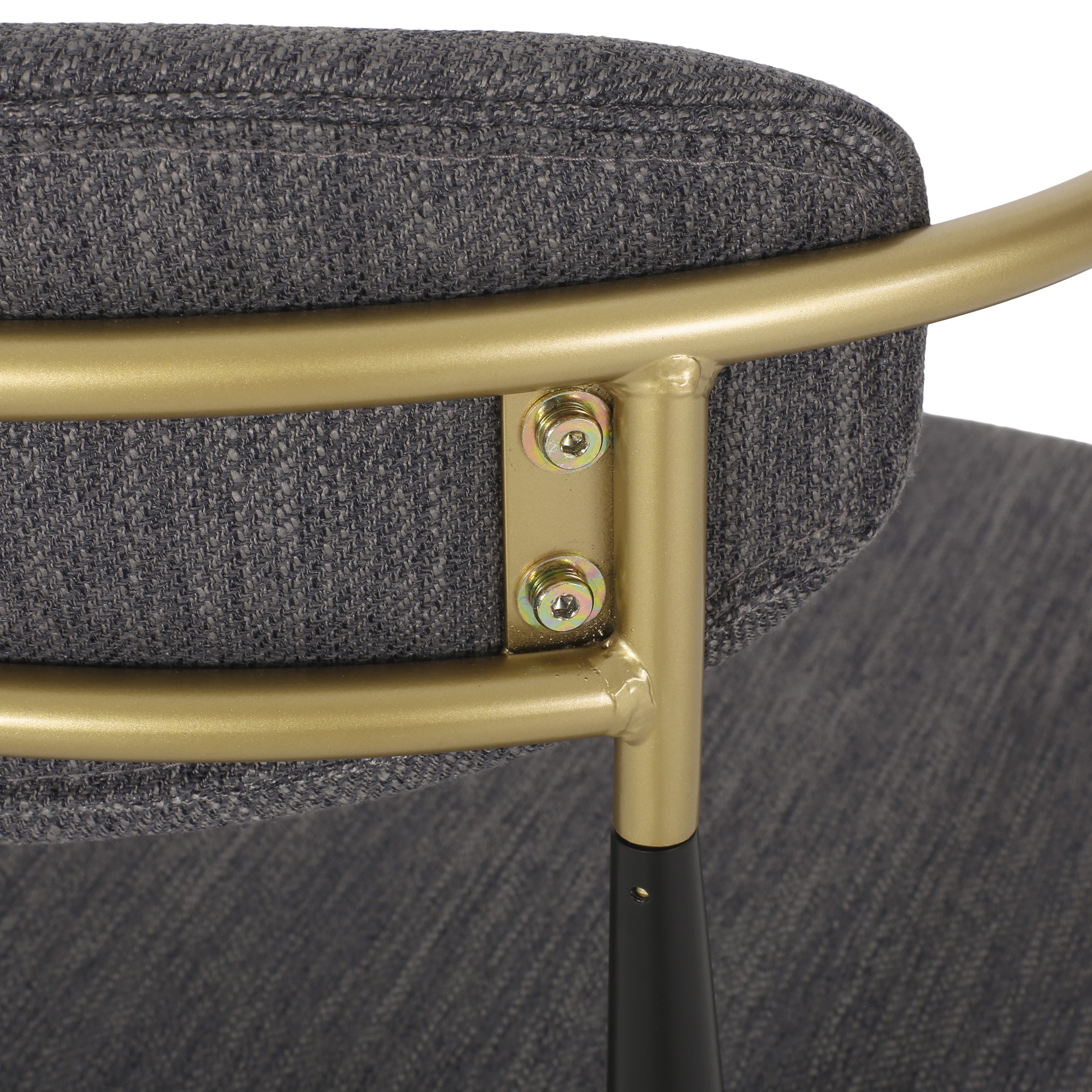 Camas Modern Fabric Upholstered Iron 25 Inch Counter Stools, Set of 2