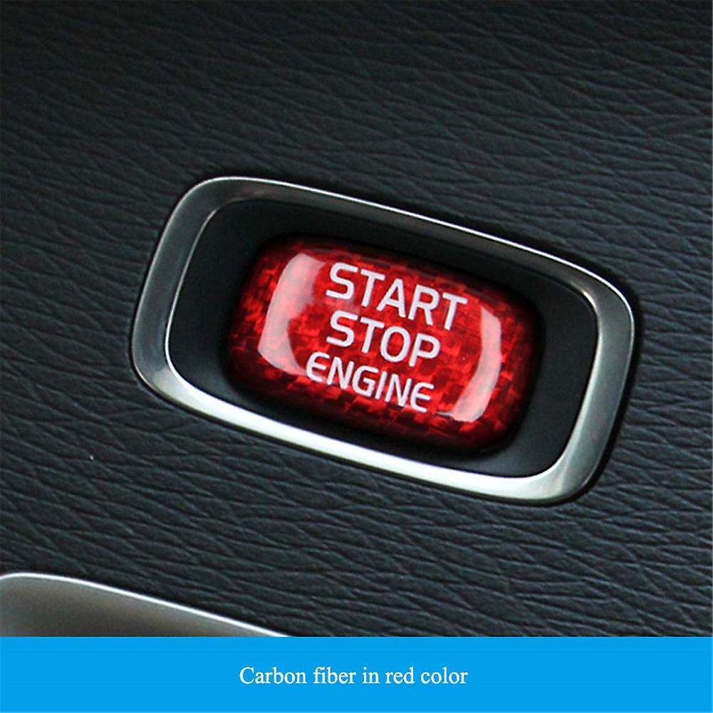 Carbon Fiber Engine Start Button Ignition Device Sticker For 2013-2019 V40 V50 Red