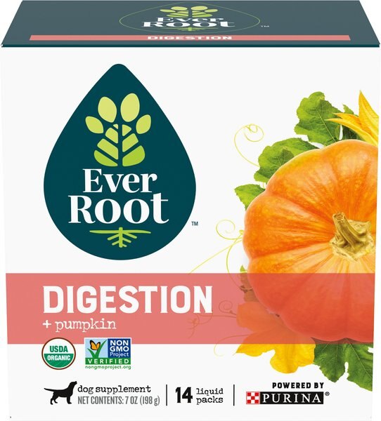 EverRoot by Purina Digestion + Pumpkin Liquid Dog Supplement， 0.5-oz， case of 14