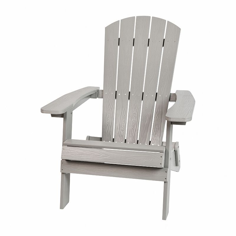 Flash Furniture Charlestown All-Weather 3-piece Folding Adirondack Chairs with Side Table Set