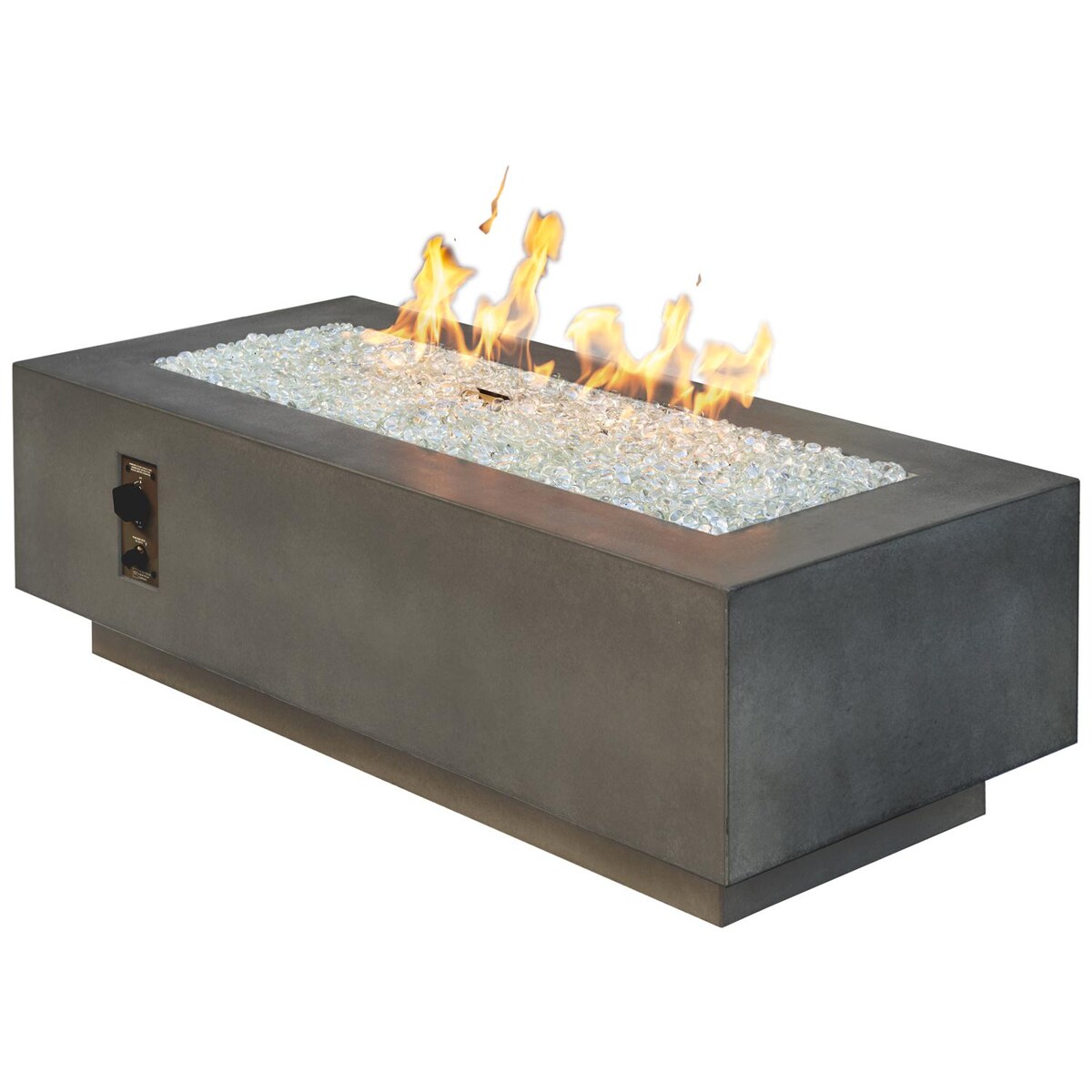 The Outdoor GreatRoom Company Cove 54-Inch Linear Natural Gas Fire Pit Table with 42-Inch Crystal Fire Burner