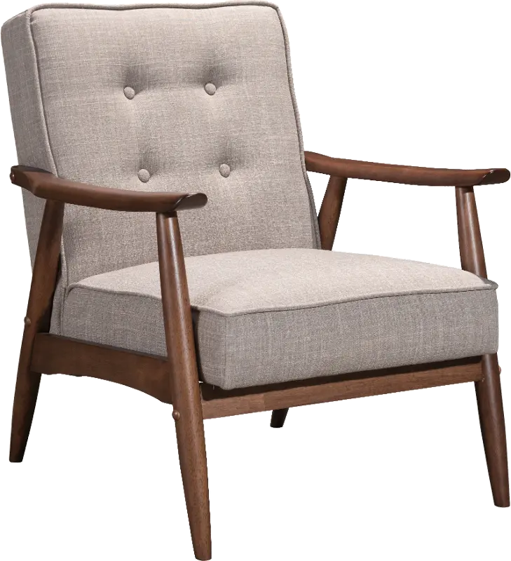 Putty Gray Linen Accent Chair - Rocky