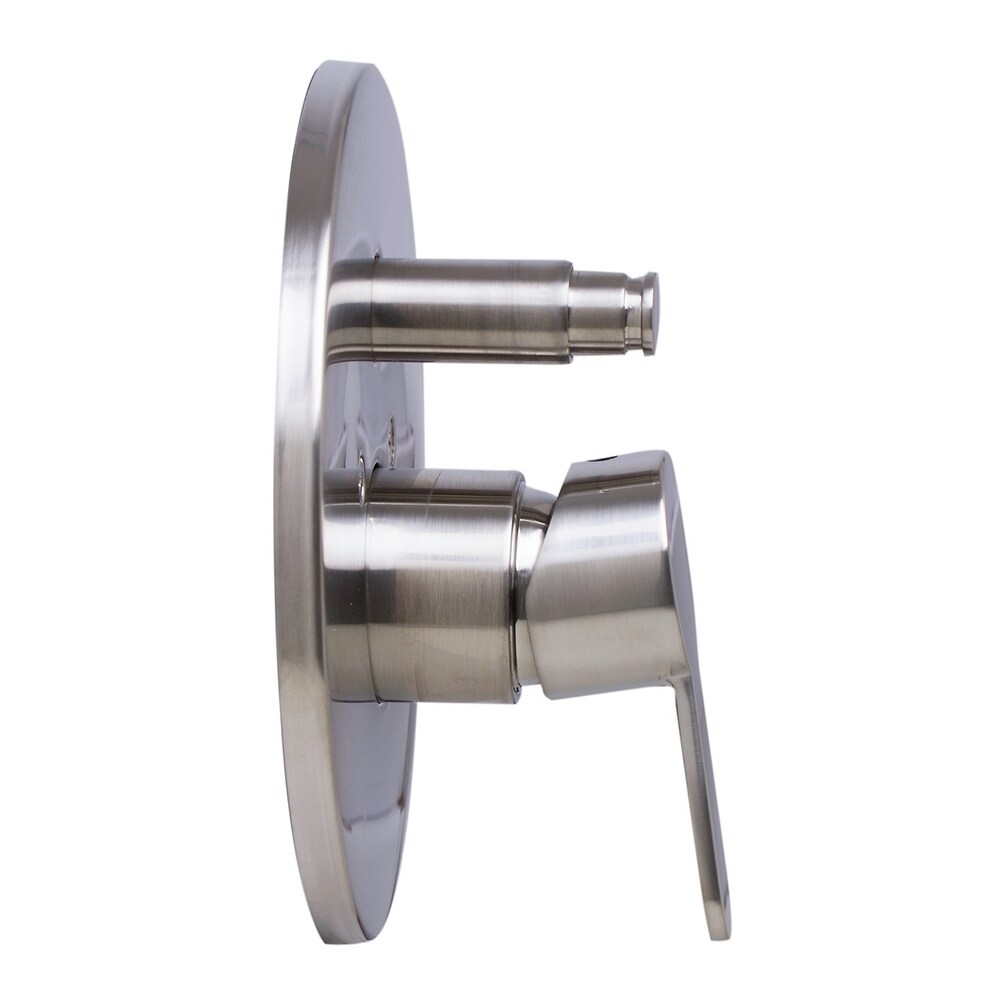 ALFI brand AB3101 BN Brushed Nickel Shower Valve Mixer with Rounded Lever Handle and Diverter   Silver